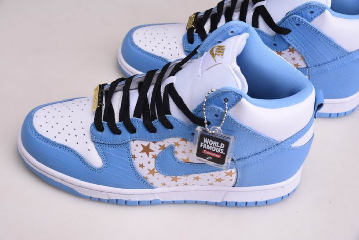 nike dunk high pro sb s*upre*me blue stars -307385-141