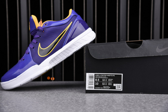 nike kobe 4 protro undefeated los angeles lakers - cq3869-500