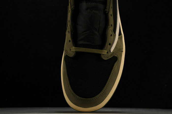 travis scott x air jordan 1 low "black olive" dm7866-002