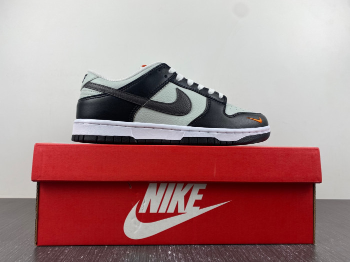 nike dunk low black grey orange fn7808-001