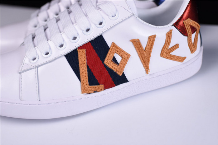 gc ace embroidered low-top sneaker with loved womens 497090 dope0 9095