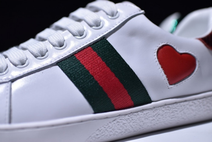 gc ace embroidered low-top sneaker with red heart womens