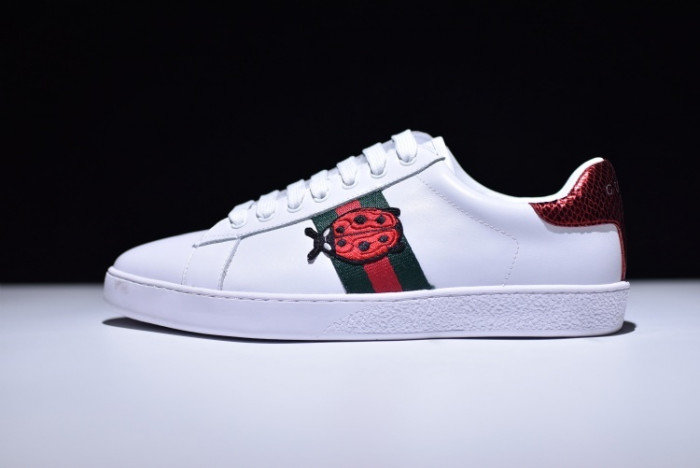 gc ace embroidered low-top sneaker with ladybird
